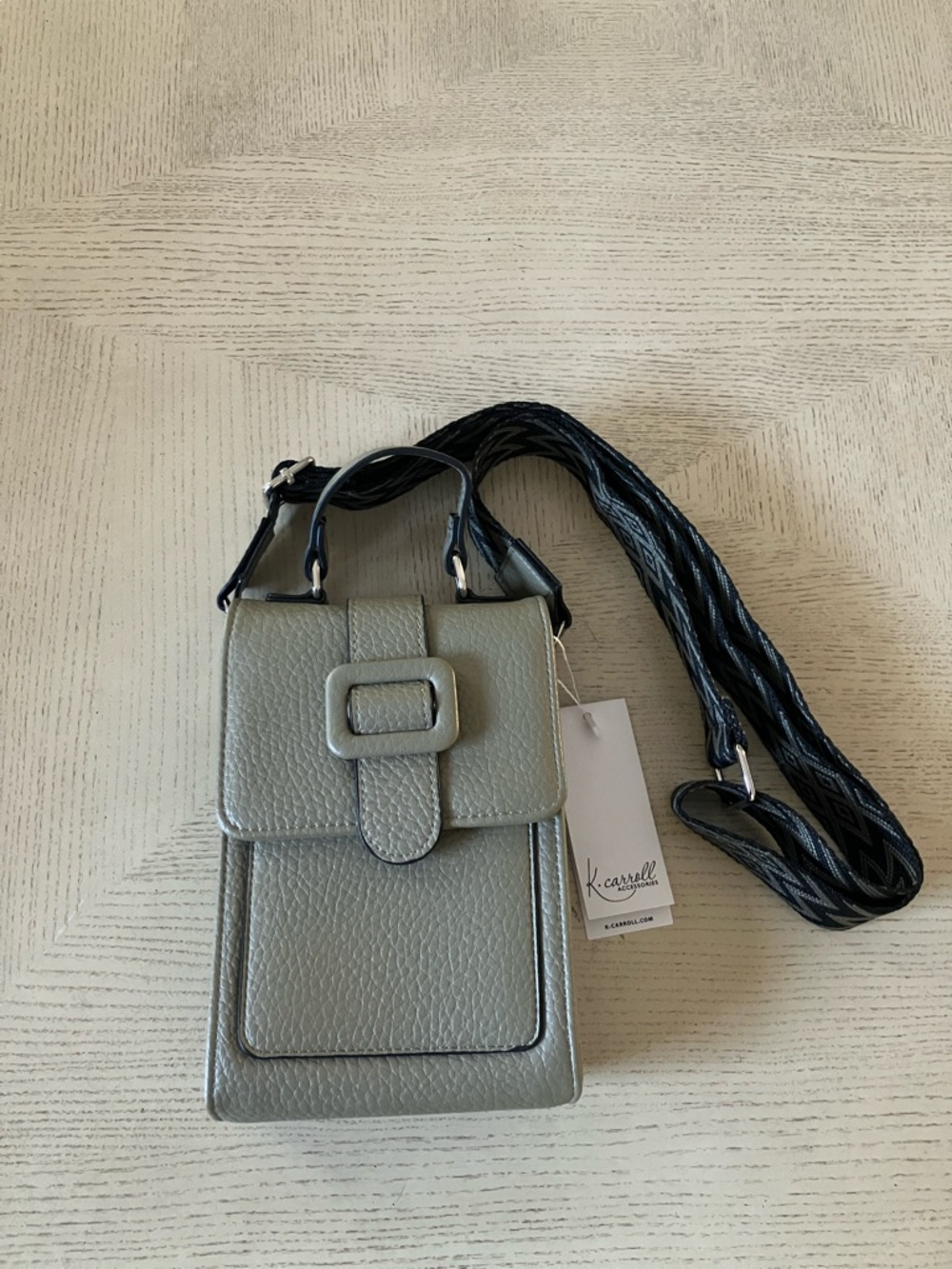 K.Carroll Vegan Leather Crossbody Phone Bag in Avocado Color